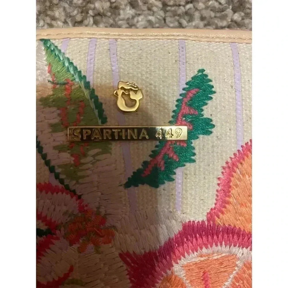 Spartina 449 Women's Striped Canvas Wallet Multicolor Embroidered - Picture 2 of 5